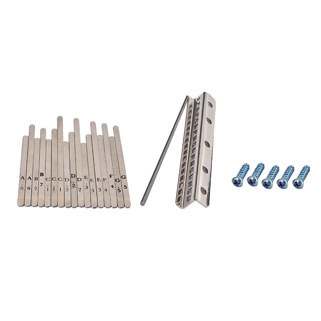 Exquisite Steel Keys DIY Kits for 17 Keys Thumb Piano Kalimba Replacement Parts