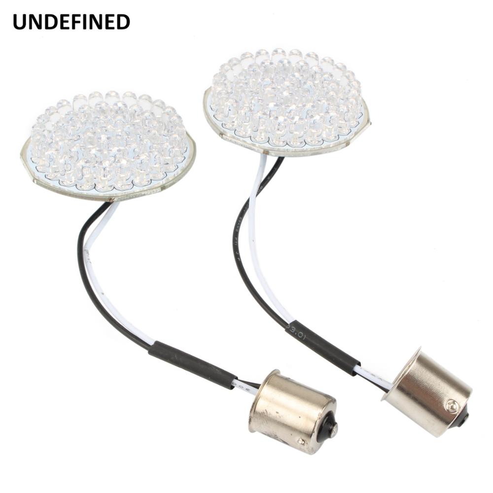 Bullet Style Turn Signal Indicator Lights 1156 LED 2" Inserts Lamp For Harley Touring Road Glide CVO Softail Dyna Sportster XL