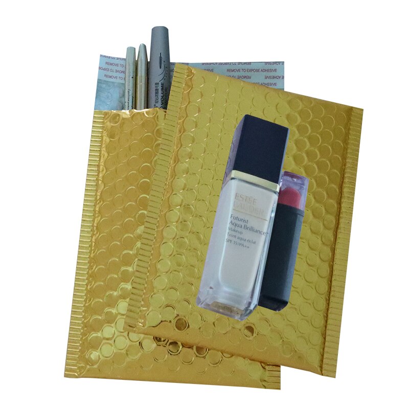 10PCS Gold Metallic Bubble Mailers Foil Bubble Bags Aluminized Postal Bags Wedding bags Packaging Padded Envelopes