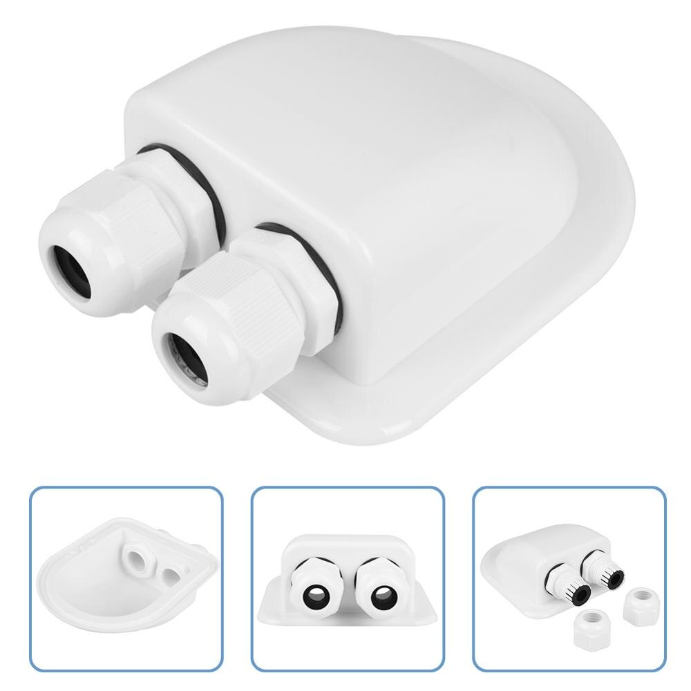 Roof Wire Entry Junction Box Waterproof Plastic Electronic Enclosure Project Box White Double Hole Rv Yacht Car Accessories