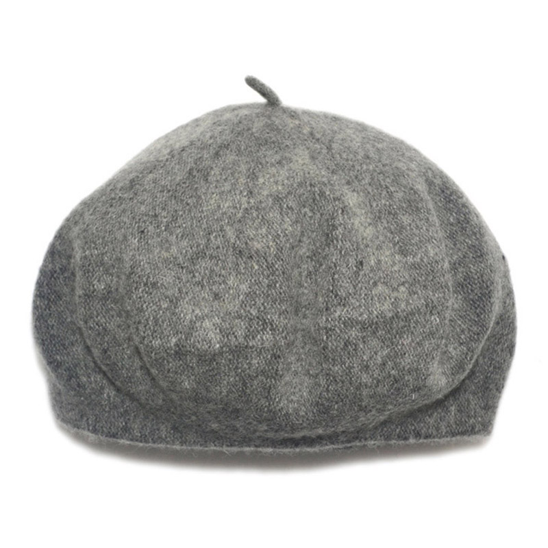 Béret en laine pour bébé fille, chapeau de peintre de Style britannique, couleur unie, mignon pour enfants, automne et hiver