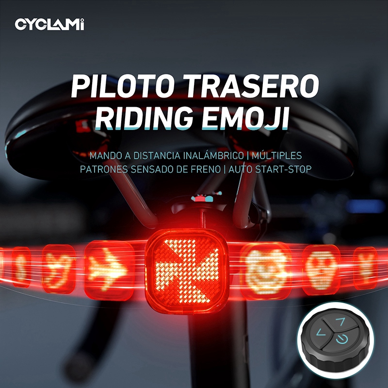 Cyclami team sync baglygte cykelblinklys cykelbaglygte trådløs fjernbetjening advarsel cykling udtryk baglygter