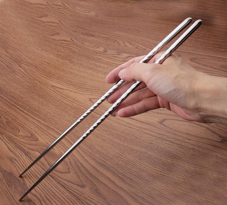 1 Pair Extra Long 38.8cm Pot Chopsticks Cooking Frying Noodle Chopsticks stainless Steel Chinese stylish Chop Sticks