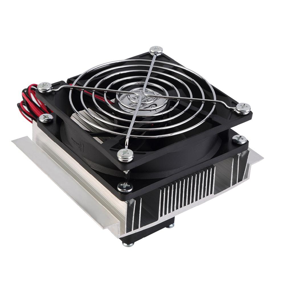 12V 6A termoelektrik Peltier soğutma soğutucu Fan soğutma sistemi kiti 6W (siyah gümüş)