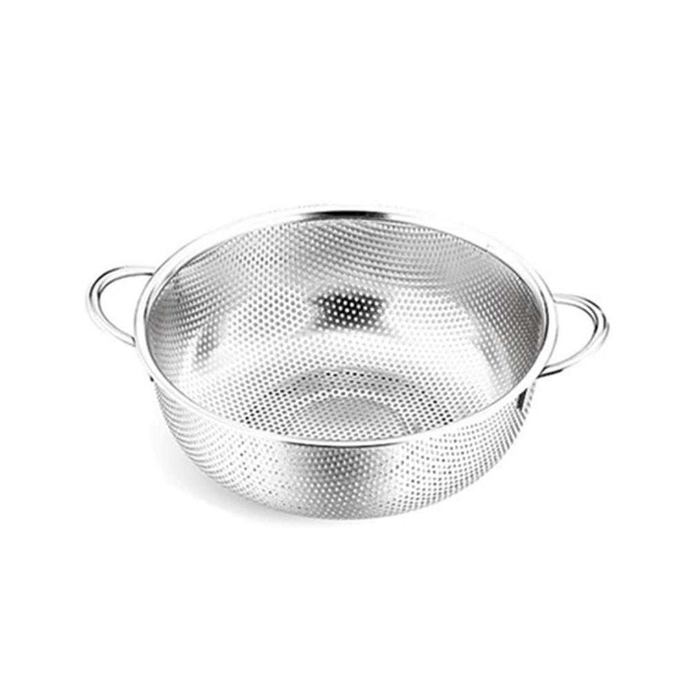 Steel Drain Basket Colander Fruit Rice Vegetable Washing Basket Strainer Drainer With Handle For Home Kitchen