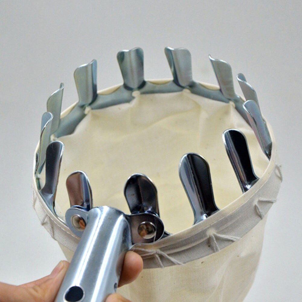 Silver Portable Fruit Picker Hand Tool Metal Pruning Tools Fruit Catcher Collector