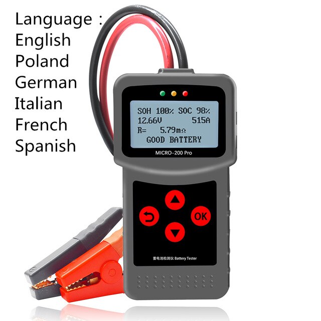 Herramientas de diagnóstico automotriz Mciro200Pro, probador de batería de 12V, buena herramienta de diagnóstico de fábrica para probador de vida de la batería: C