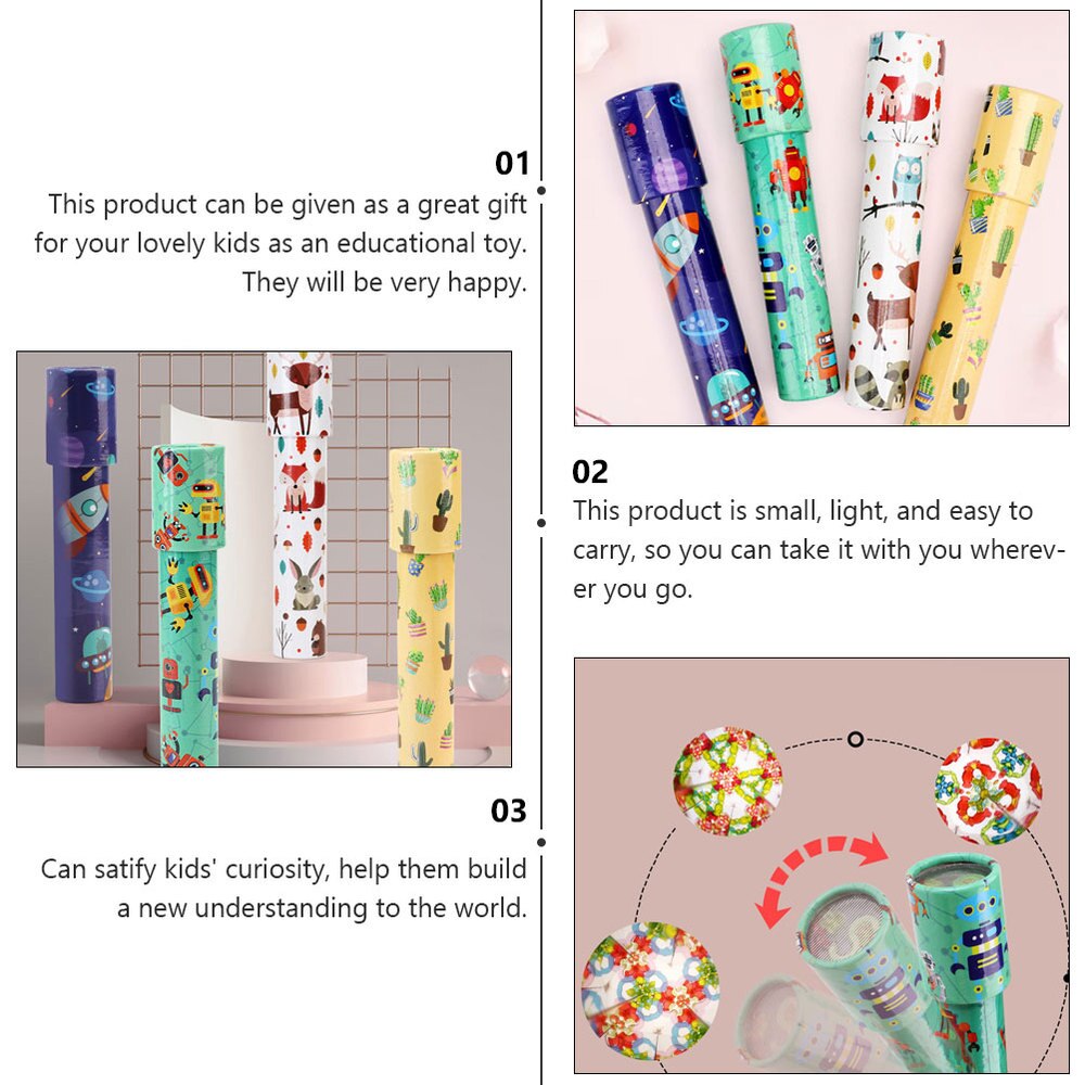 4 pièces en plastique kaléidoscope classique jouet intéressant kaléidoscope enfants kaléidoscope jouet éducatif drôle jouet pour les enfants à la maison