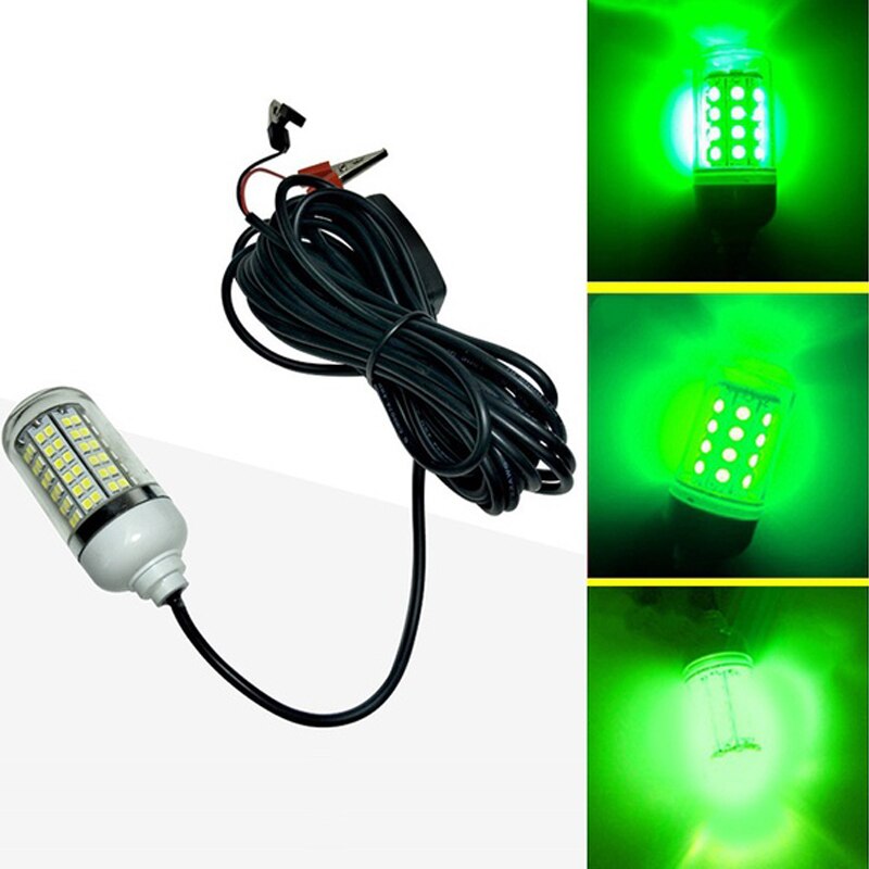 12V LED Green Underwater Submersible Night Fishing Light Crappie Shad Squid Boat Fishing Light