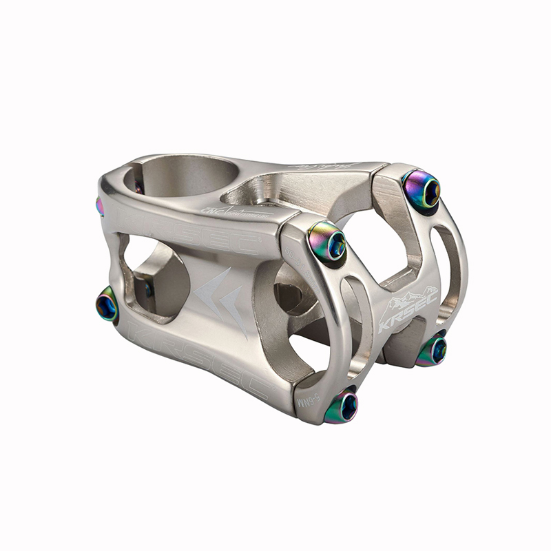 Krsec Handlebar Mtb Bike Stem 50Mm Tee Mountain Bicycle Bridge Short Power Integrated Stem 31.8 Throat Aluminum Manillar Canote: stem 50mm titanium