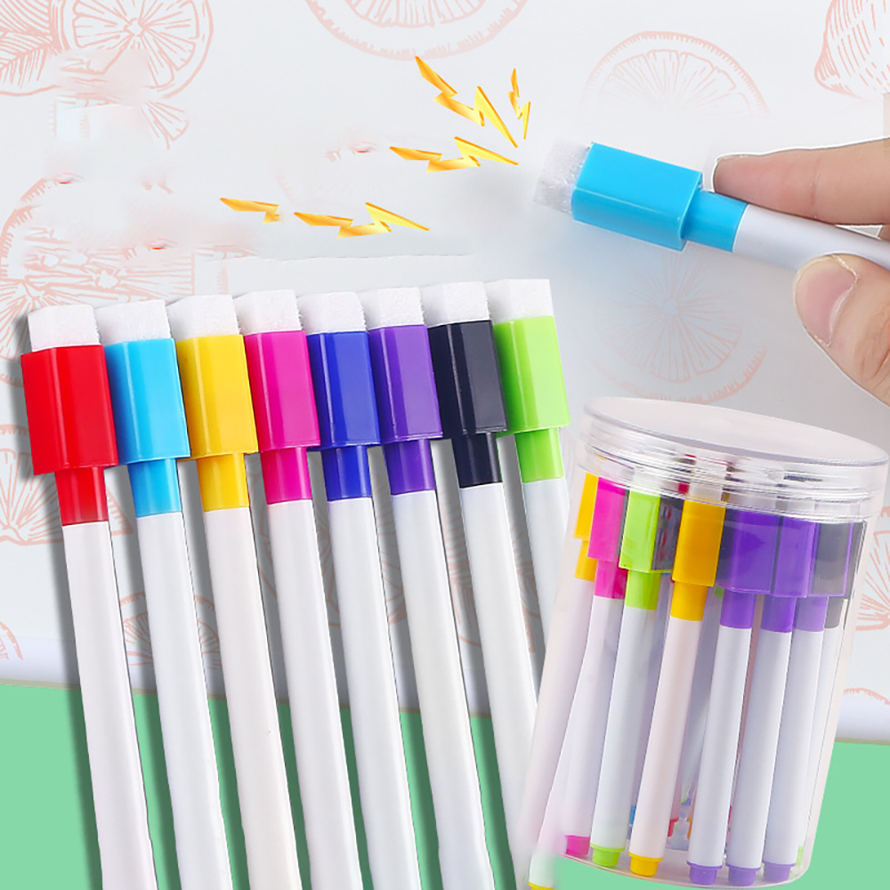 8 kleuren whiteboard droge markers wissen kleine pen magneet tekening gekleurde pennen voor kinderen marker uitwisbare pennen veeg magnetische pennen