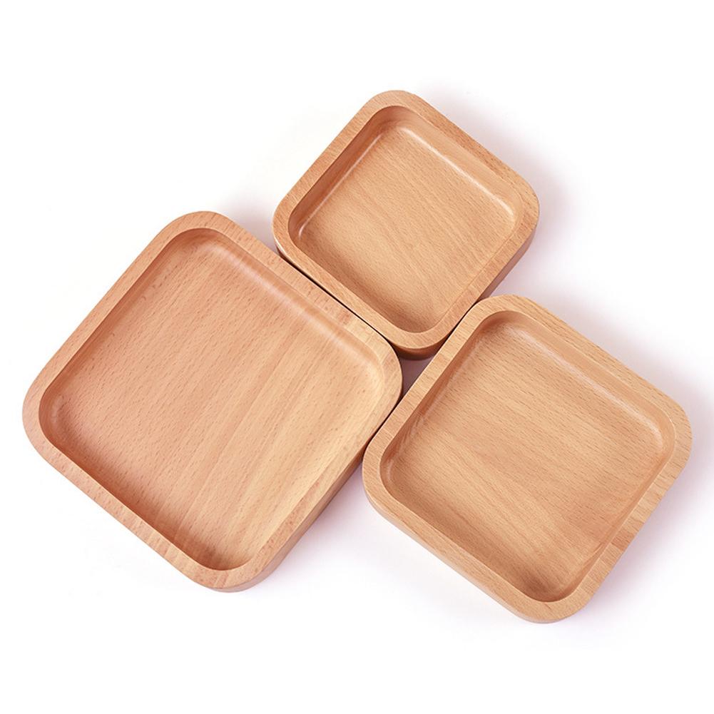 Salad Bowl Japanese Fruit Tray Wooden Salad Bowl Square Salad Plate Platter Tray For Serving Salads Sacks Fruits Decoration