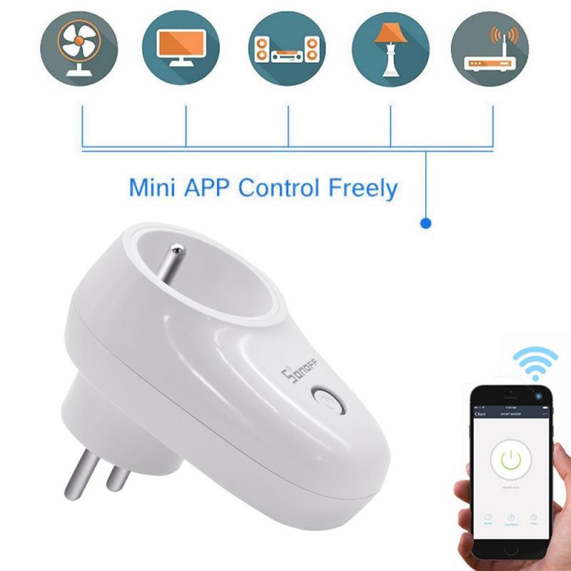 Sonoff S26 Grundlegende WiFi Clever Sockel AU/CN/EU/UK/UNS Drahtlose Stecker Clever Heimat Schalter steckdosen Arbeit Mit Alexa Google Assistent