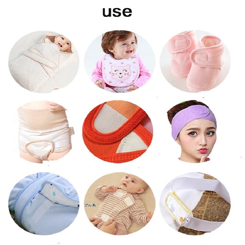 2.5cm Infant Diaper Velcros Sticke 2 Rolls Super Thin Soft Baby Loop and Hook Tapes Black White Kids Adhesive Fastener Tapes