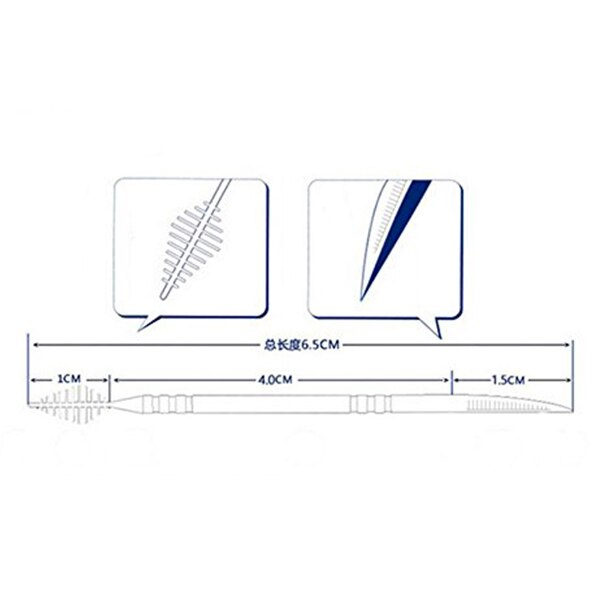 50 Stuks Plastic Tandenstokers 2 Manier Tand Picks Interdentale Borstel Schoonmakers Draagbare Doos Willekeurige Kleur