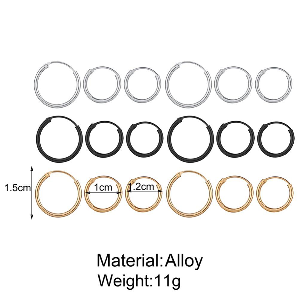 1cm 1,5 cm Ohrringe Hoop Gold Silber Farbe Runde Kleine Ohr Ringe für Frauen Metall Ohr Manschette Einfache Stil frauen Clip Huggie Ohrringe