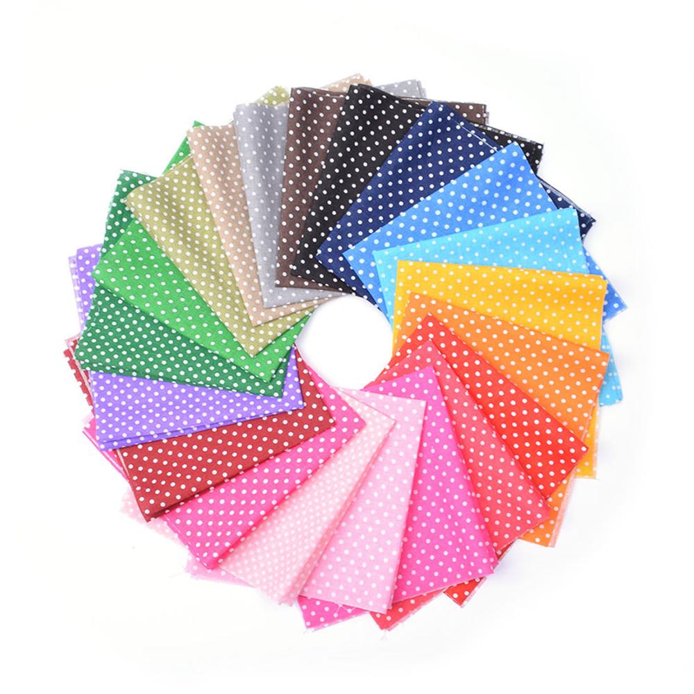 DIY 5/10/15/20pcs/lots 25x25cm Wave Point Pattern Cotton Pur-cut Patchwork Fabric Bundle Sewing Quilting Crafts for Handmade