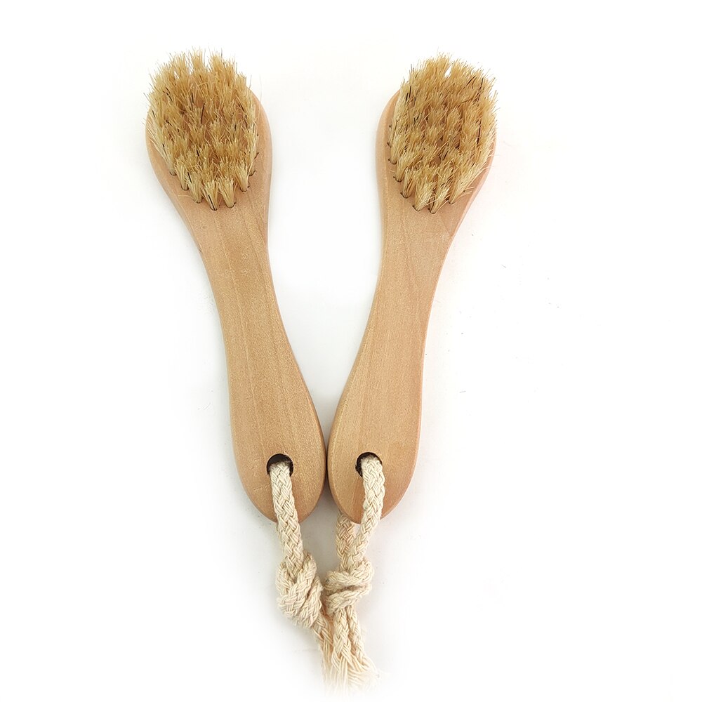 Cepillos exfoliantes de cerdas naturales para la cara, para cepillado y fregado en seco