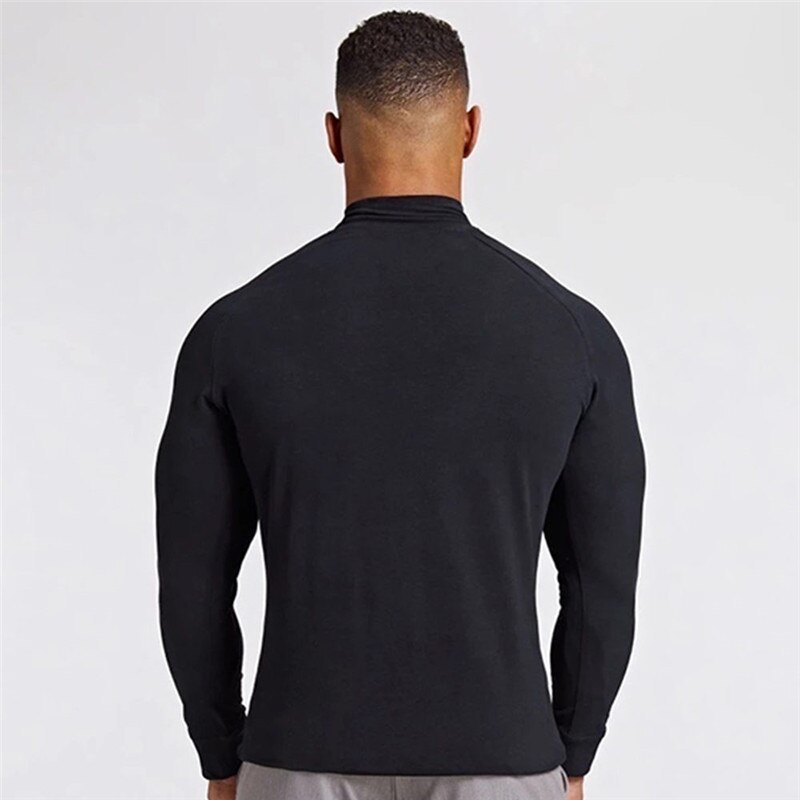 T-shirt à manches longues pour homme, vêtement de Gym, Fitness, musculation, Slim