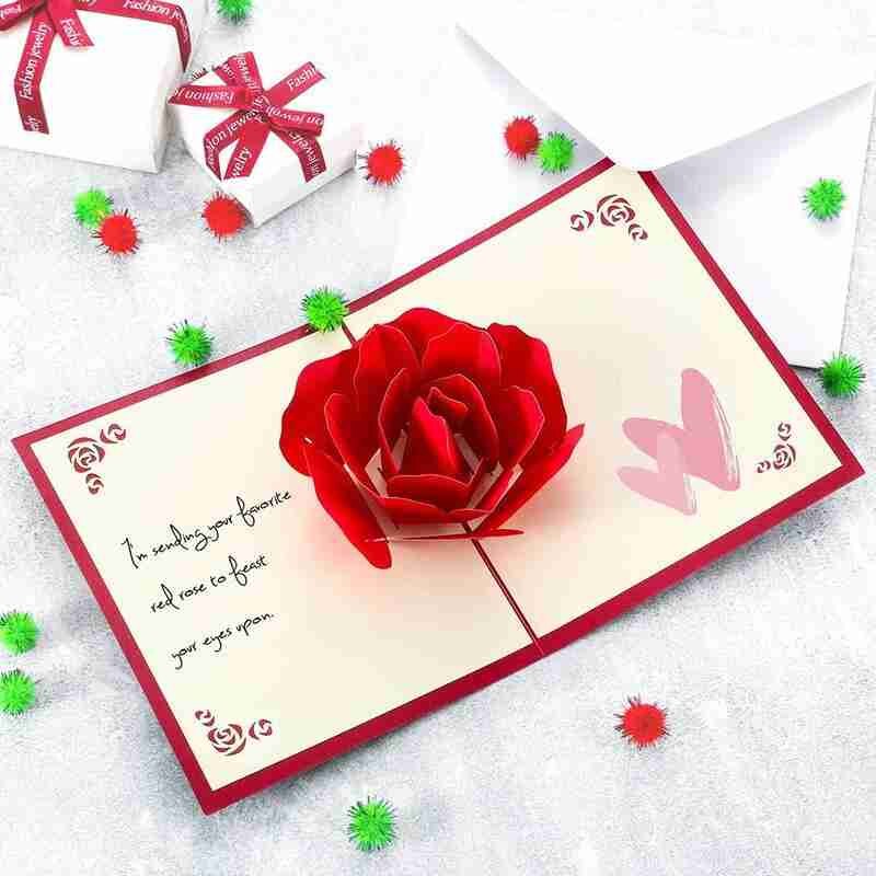 3D Popped Greeting Card Love Romantic Wedding Valentine's Christmas Day Cards For Home Invitations Cards Decoration