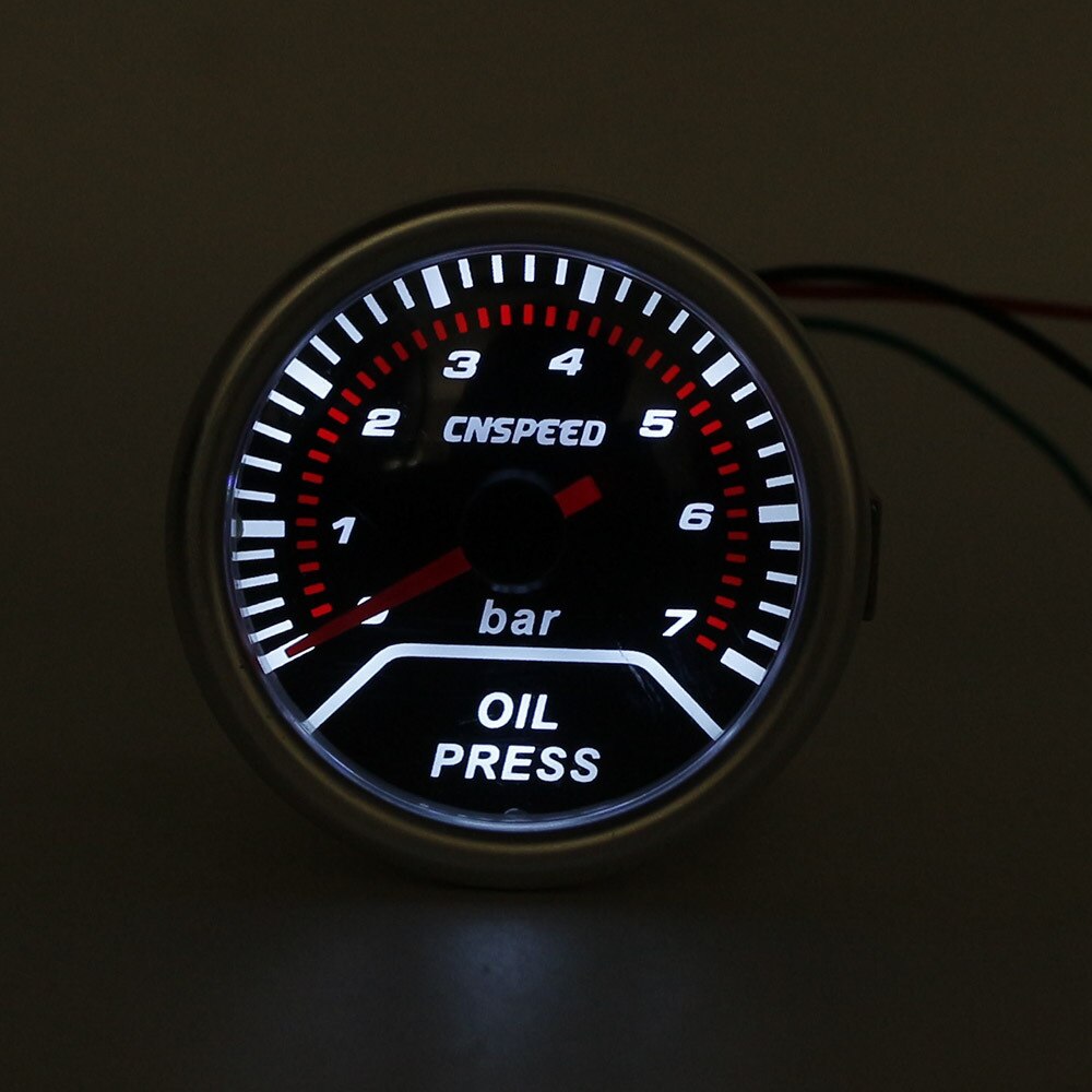 Bilmodificeret olietryksmåler 12v bilinstrument 52 størrelse solbriller olietryksmåler