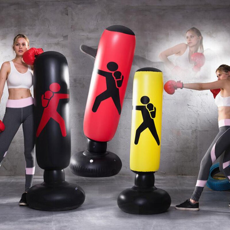 Inflatable Boxing Punching Bag Fitness Punching Bag Fitness Equipment Tumbler Boxing Pillar Taekwondo Training for Kids Adults