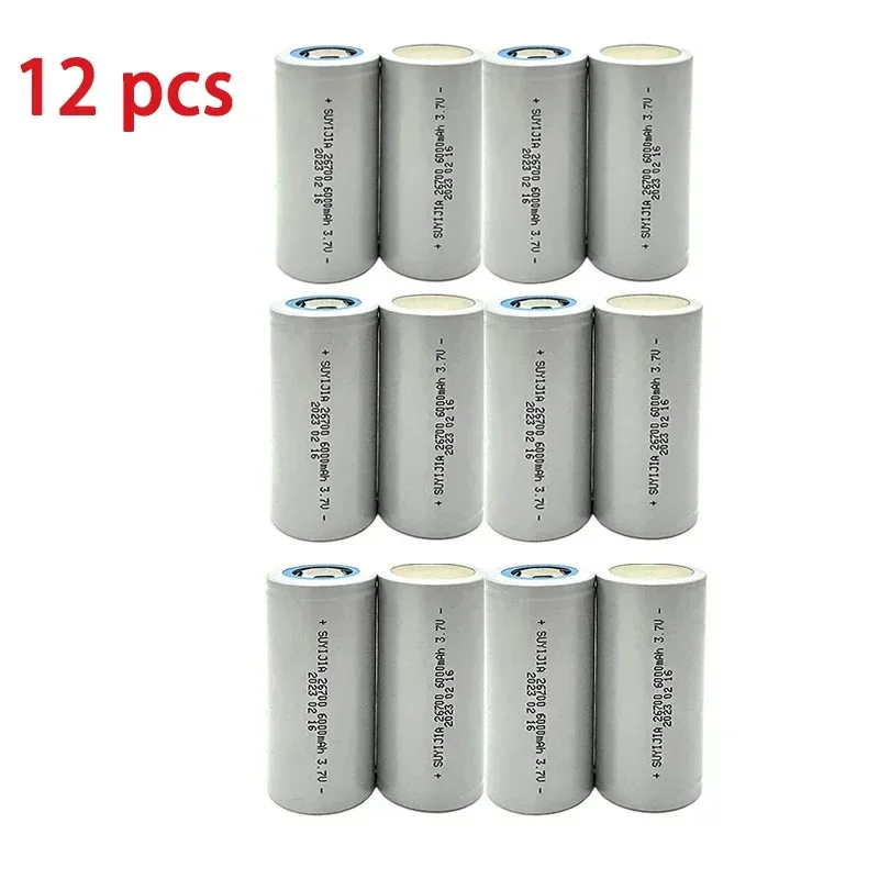 26700 Power Battery 3.7V 6000mAh Rechargeable Lithium Batteries for Electric Scooters Vehicle Tricycle Energy Storage Flashlight: Gold