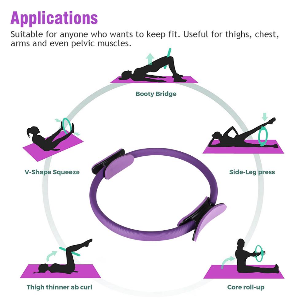 Gfitness pilates ring, yoga fitness cirkel med dobbelt greb håndtag, afbalanceret krop ultra-fit cirkel pilates ring til begge begyndere