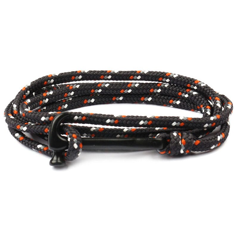 KBAP Frauen Männer wickeln Armbinde Schwarz Hammer Kühlen nautisch Seemann Marine Seil Armbinde Armbänder Armreifen Freundschaft: 3