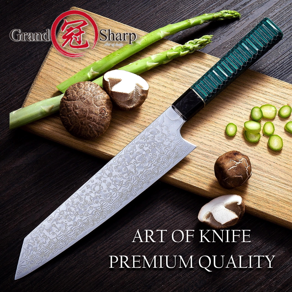 Couteaux de cuisine japonais damas Chef Kiritsuke Santoku, couteau d'office 67 couches VG10 damas en acier, outils Sashimi pour Sushi