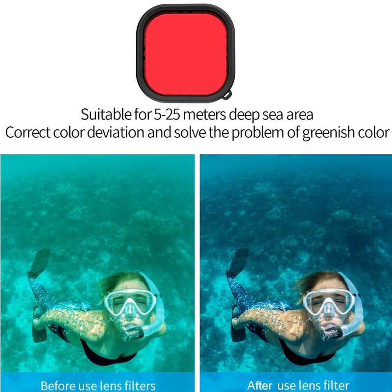 Para Gopro Hero 9 funda carcasa impermeable negra lente de filtro de buceo sumergible 50M caja protectora para go pro 9 Accesorios