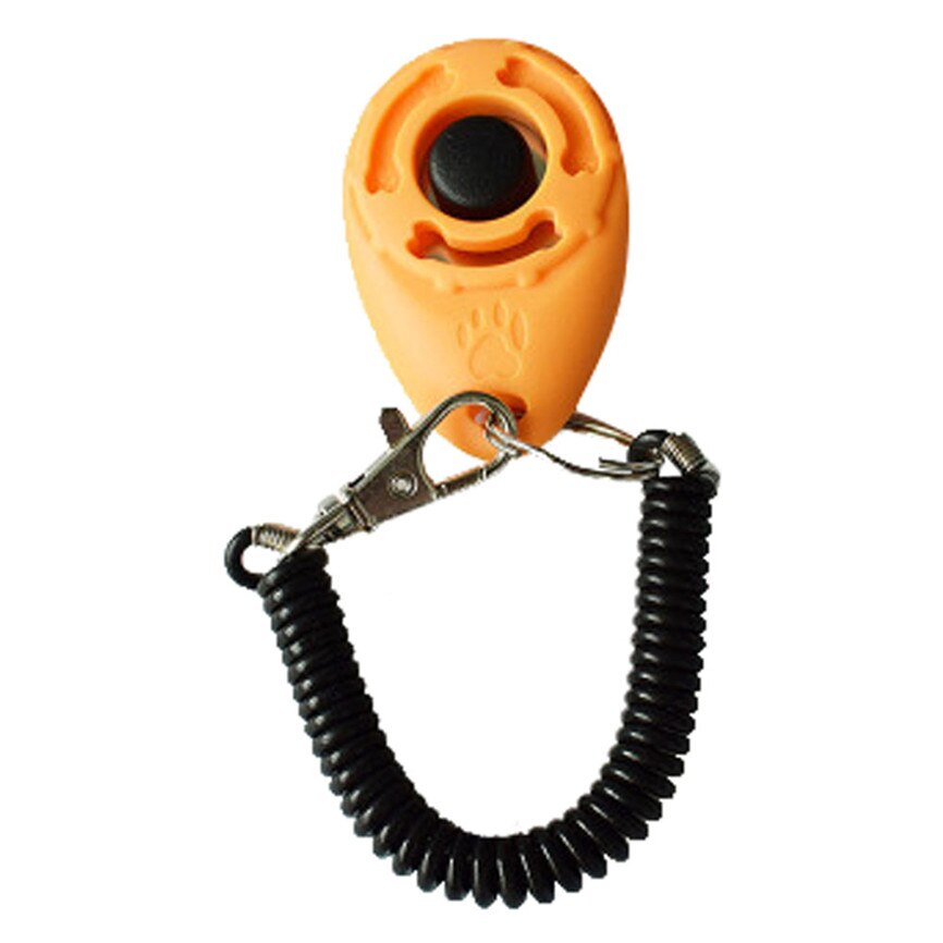 Training Clickers Dog Pet Click Clicker Training Trainer Aid Wrist Strap &915: Silver