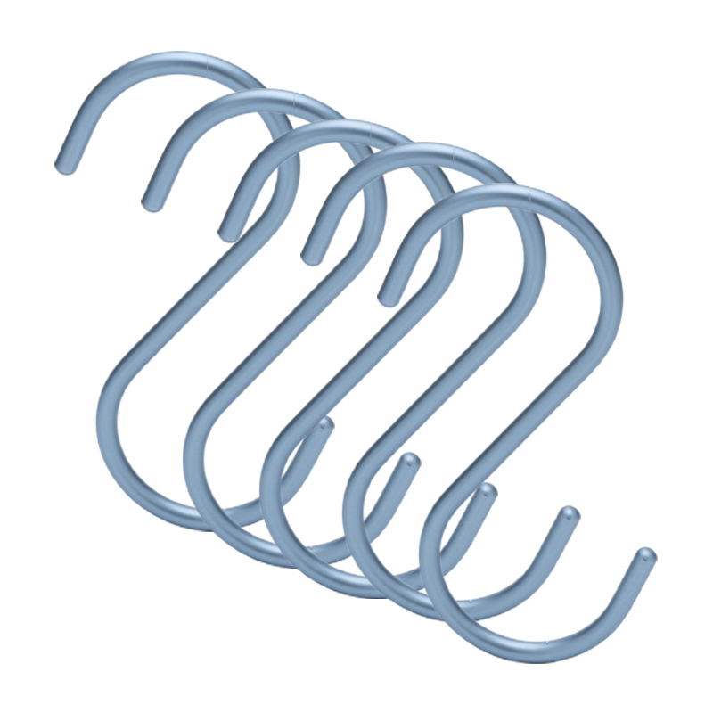 Crochet en acier en forme de S, crochet en forme de S, pour la cuisine et la chambre à coucher, garde-corps multifonction, crochet de support de fermoir, crochet de rangement suspendu aussi 5 pièces: Matte blue