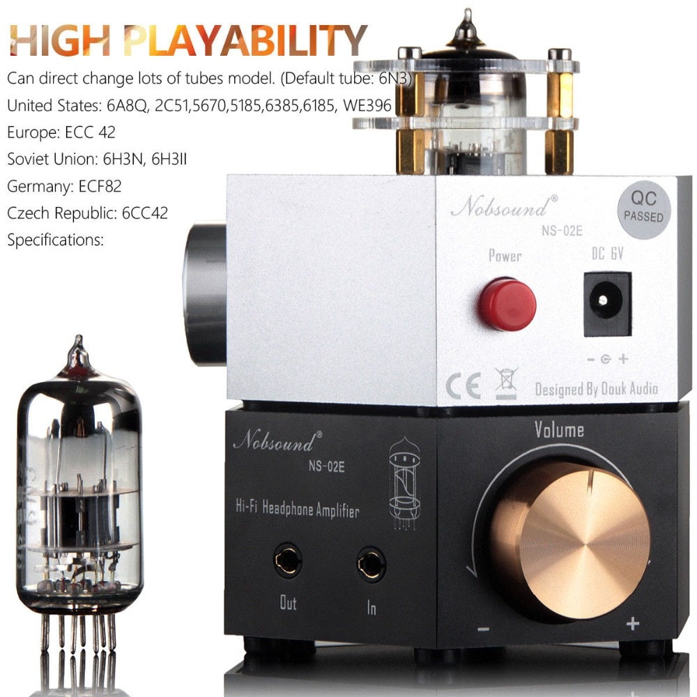 Nobsound NS-02E Class A 6N3 Vacuum Tube Amplifier Stereo HiFi Headphone Amp / Pre-Amp