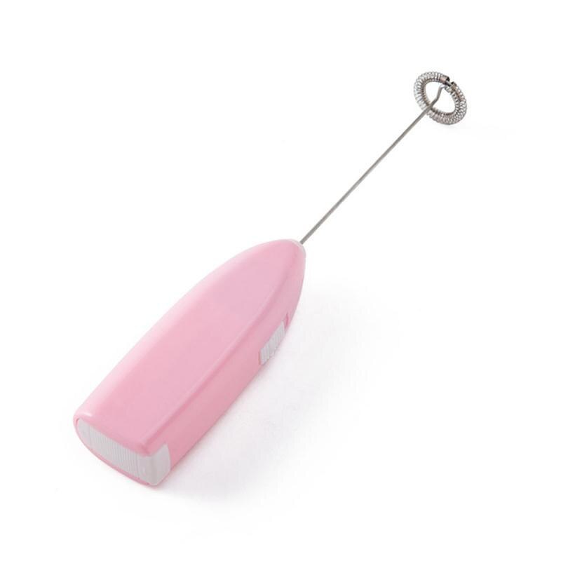 Milk Drink Coffee Whisk Mixer Electric Egg Beater Frother Foamer Mini Handle Stirrer Practical Home Kitchen Cooking Tools: pink