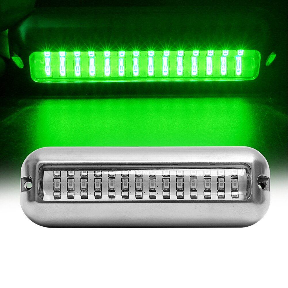 50W 42 LEDs Boat Transom Light Stainless Steel Waterproof Marine Boat Underwater Pontoon Transom Light Universal: Green