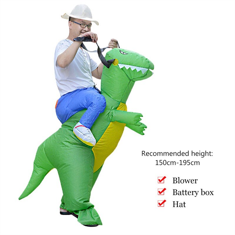 Juguetes para niños adultos dinosaurio inflable ropa de Papá Noel traje de de lujo juguete de impermeable de poliéster: dinosaur L