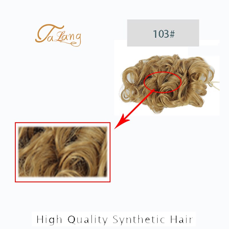 TALANG 2 Plastic Comb Clip In Curly Synthetic Hair Pieces Chignon Updo Cover Hairpiece Extension Hair Bun Hair Accessories: F6-65