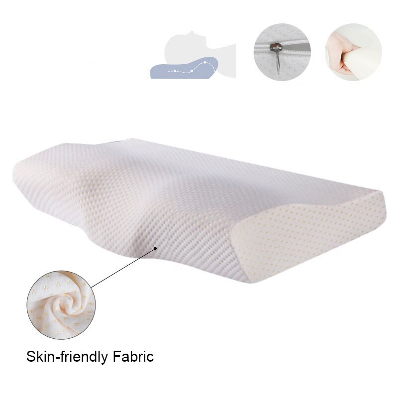 Memory Foam Beddengoed Kussen Nek Bescherming Trage Rebound Memory Foam Vlinder Vormige Kussen Gezondheid Cervicale Nek Grootte In 50*30Cm
