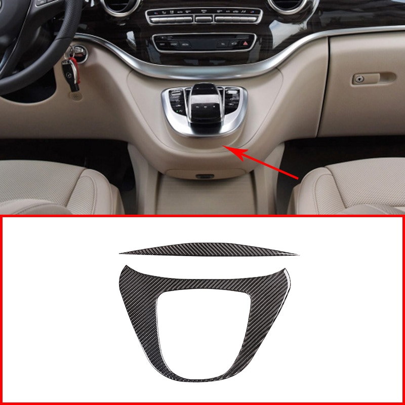 Für Mercedes-Benz V-Klasse 3D Kohlenstoff Fiber Wagen Styling Multimedia Tafel Umfasst Aufkleber Innen Auto Zubehör 2 Stck