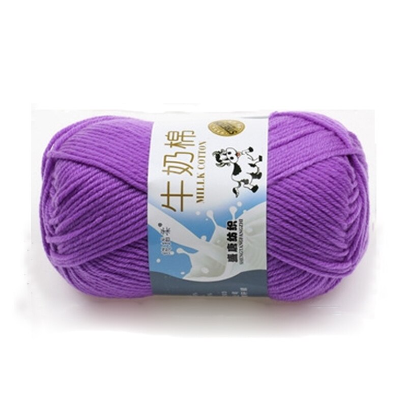 1 Roll Dyed Knitting Yarns Wool Soft Warm Baby Yarn Hand Knitted Yarn Crochet Yarn Milk Cotton Wool Apparel Fabric Accessories: Purple