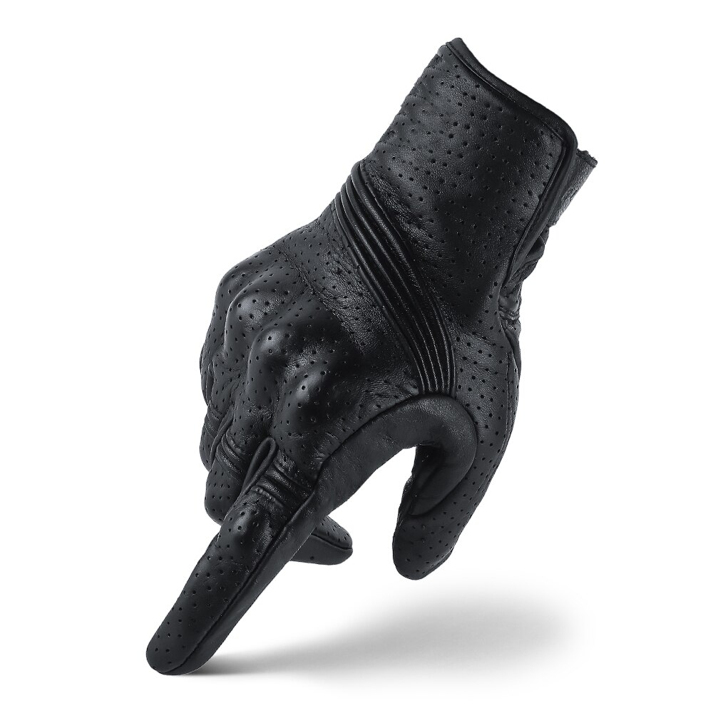 Motorcycle Protective Gears Motocross Gloves Retro Winter Warm Perforated Real Leather Motorcycle Gloves Moto Windproof Gloves