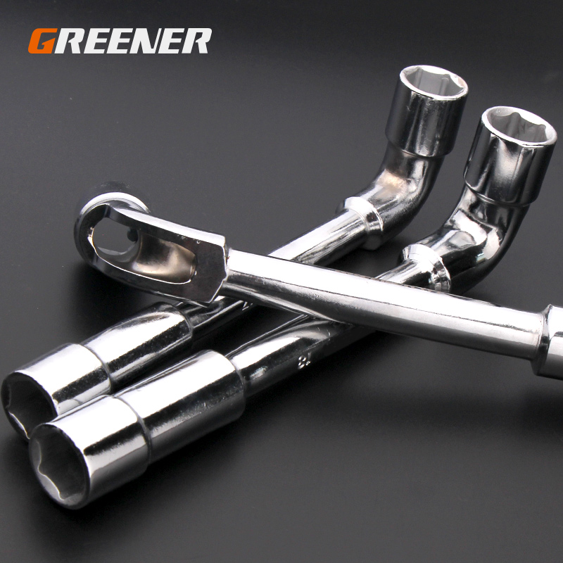 GREENER Cross Wrench Car Tire L Type Socket Wrenches Set Changing Tool Universal Extended Socket Perforation Elbow Spanner Hand
