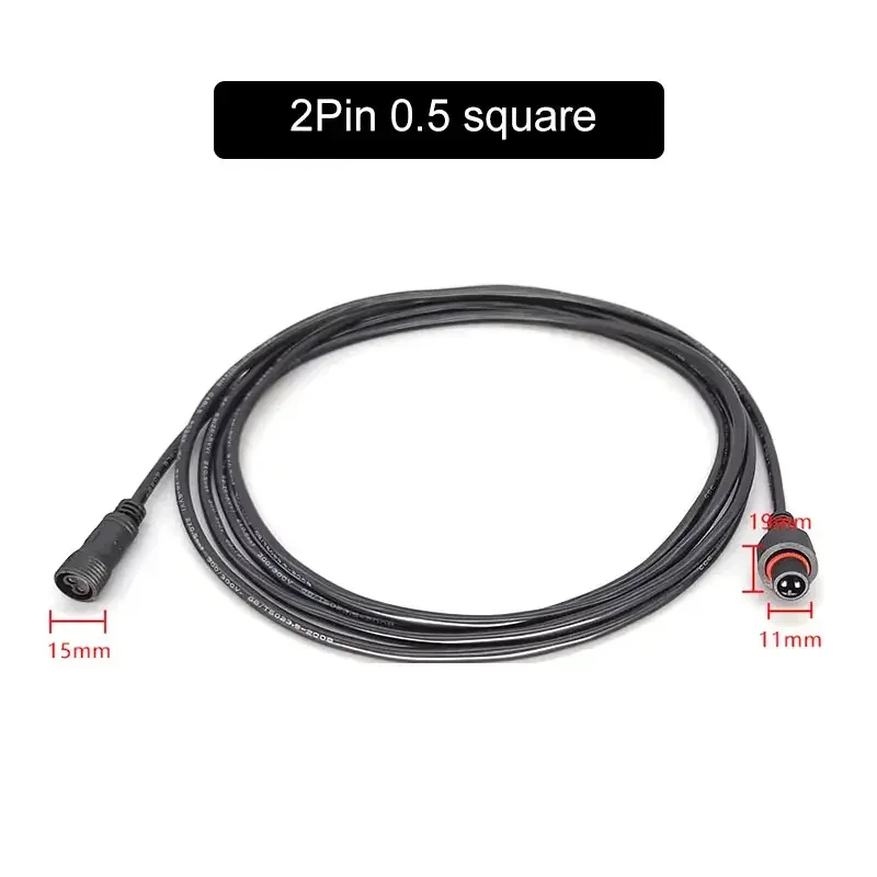 Cable de extensión impermeable de 2 pines macho a hembra 0,3/0,5/0,75/1,0/1,5/2,5 enchufe cuadrado conector LED para exteriores cable de alimentación de lámpara de 10M: Gris oscuro / 1 P