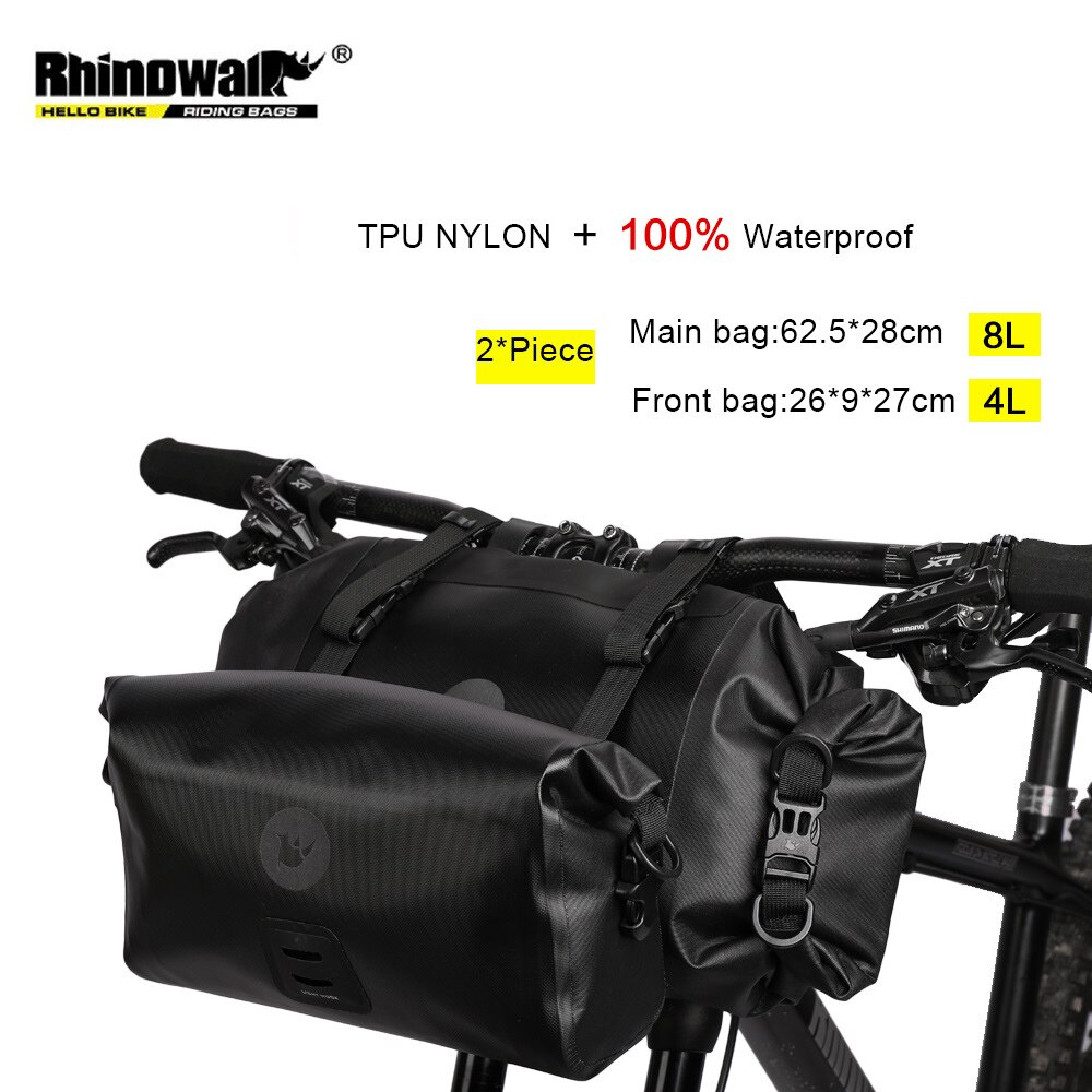 Rhinowalk 2022 Fietsstuur Tas Waterdichte Grote Capaciteit Stuurtas Voor Tube Fietsen Tas Mtb Frame Kofferbak Fiets Accessoires: Default Title
