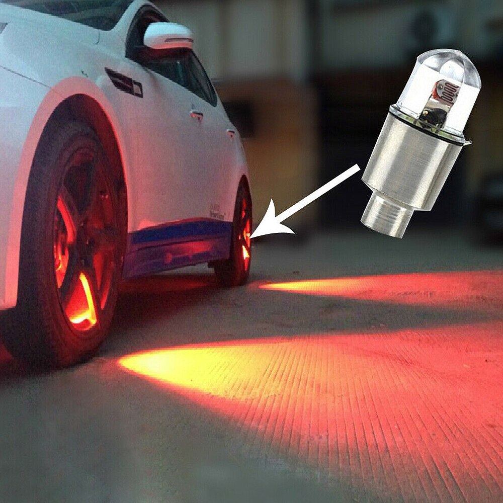 4 STUKS Autoband Wiel Band Ventiel Cap Neon LED Licht Lamp Decoratieve Verlichting Voor Fiets Fiets Auto motorfiets
