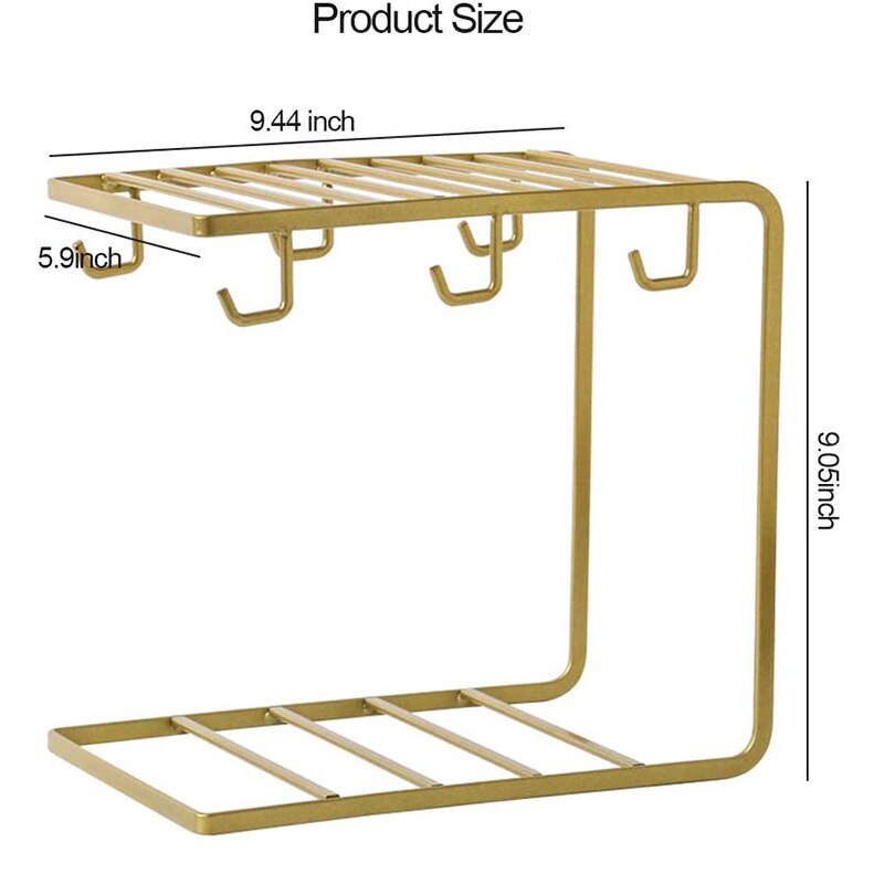 6 kroge metal kaffekrus kopholder stativ kaffekop, opbevaringsstativ, tørre display stativ glod cnim