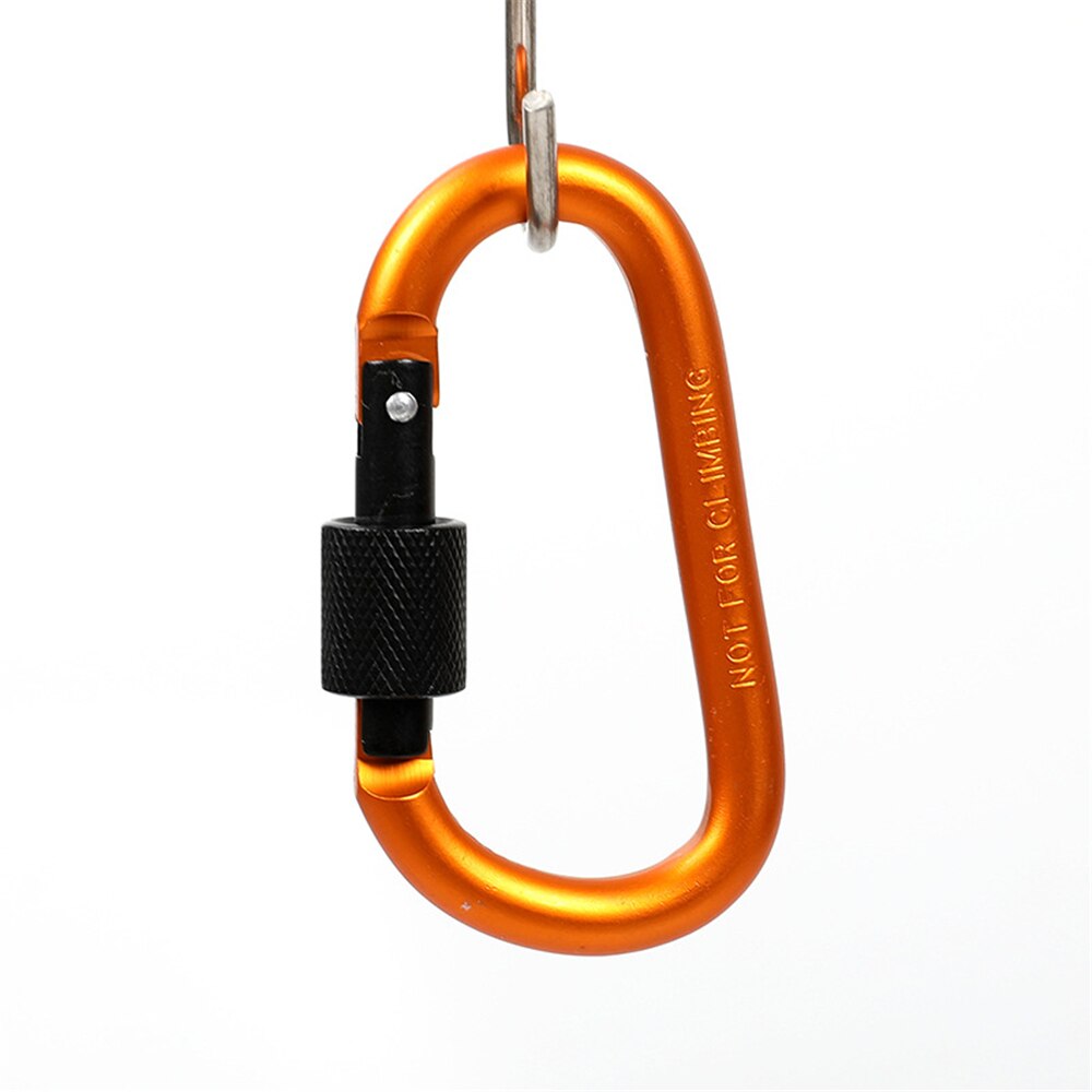 Outdoor Klimmen Aluminium D Vorm Gesp Karabijnhaak Survial Sleutelhanger Camping Klim Haak Clip Rugzak Gesp Sleutelhanger: HD911-Orange