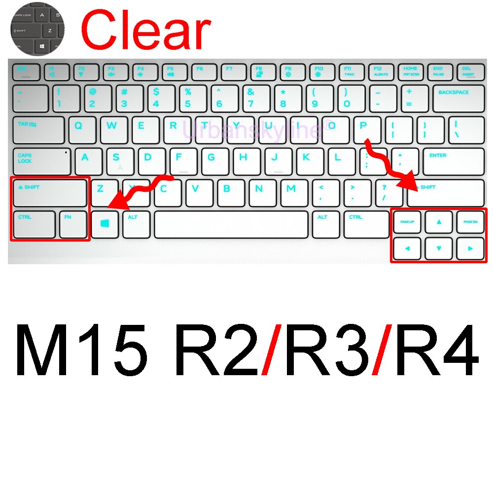 Keyboard Cover for Alienware M15 R7 M17 R5 R6 X14 X15 R1 X17 R2 Area-51m R3 R4 13 14 15 17 18 Protector Skin Case Silicone ALW: Clear M15 R2 R3 R4