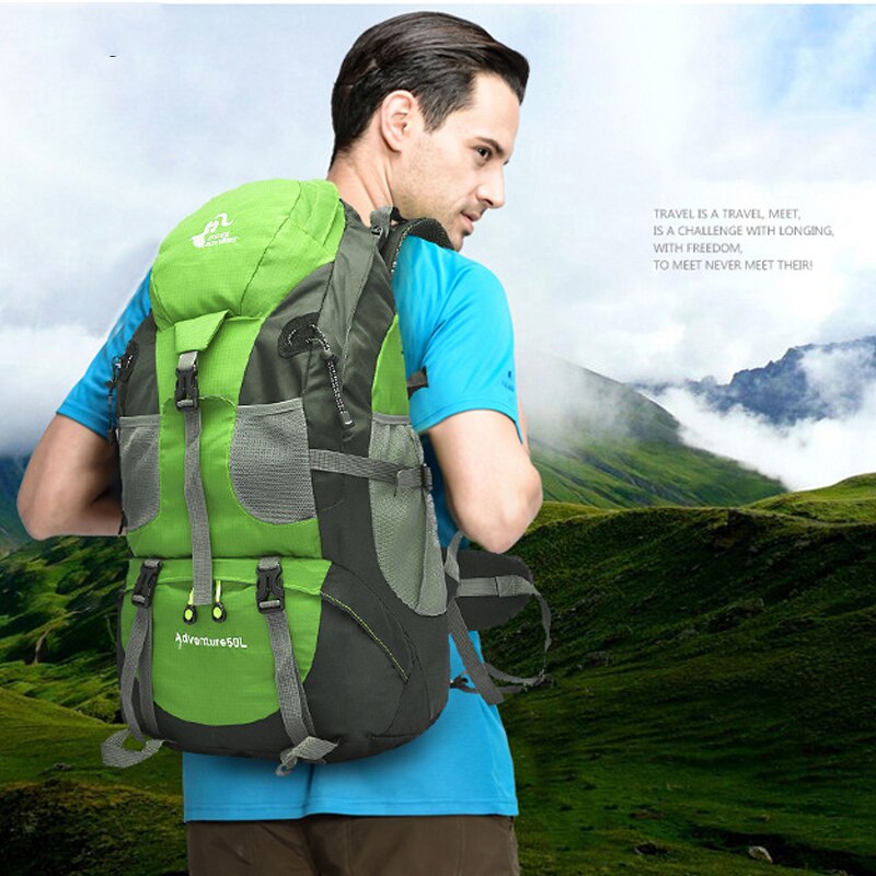 50L Waterproof Outdoor Hiking Backpack,High Capacity Travel Mountain Sports Backpack,Multifunction Trekking Camping Climbing Bag